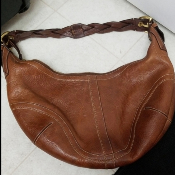 LARGE Vintage COACH brown purse leather hobo bag - Picture 7 of 7